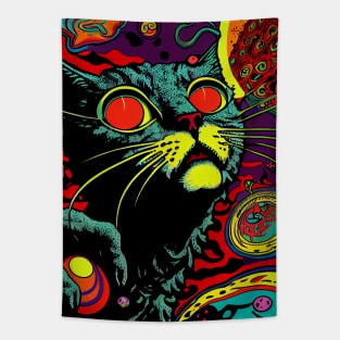 Psychedelic Cat 28.0 Tapestry