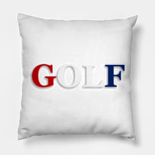 Golf Red White and Blue Pillow