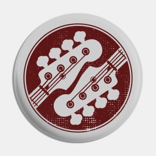 Bass Guitar Headstock Circle Light Theme Pin