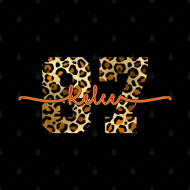 Travis Kelce 87 Swiftie Fans Leopard Print by Shirts by Jamie