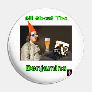 Ben Franklin Pop Art Funny Design Pin