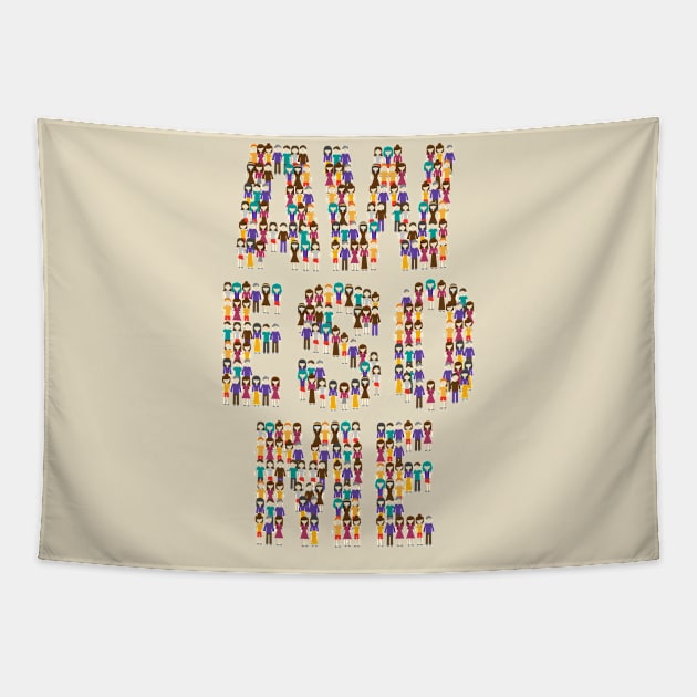 Awesome letter people abstract Tapestry by Mako Design 
