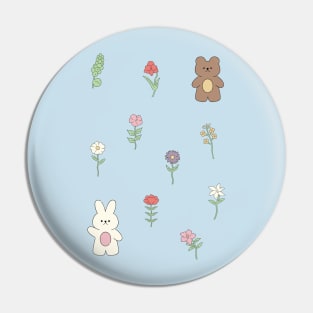 Cute Bear and Bunny Pin