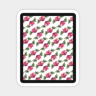 Watercolor peonies pink spring girly grid Magnet