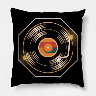 Retro vinyl record playing Pillow