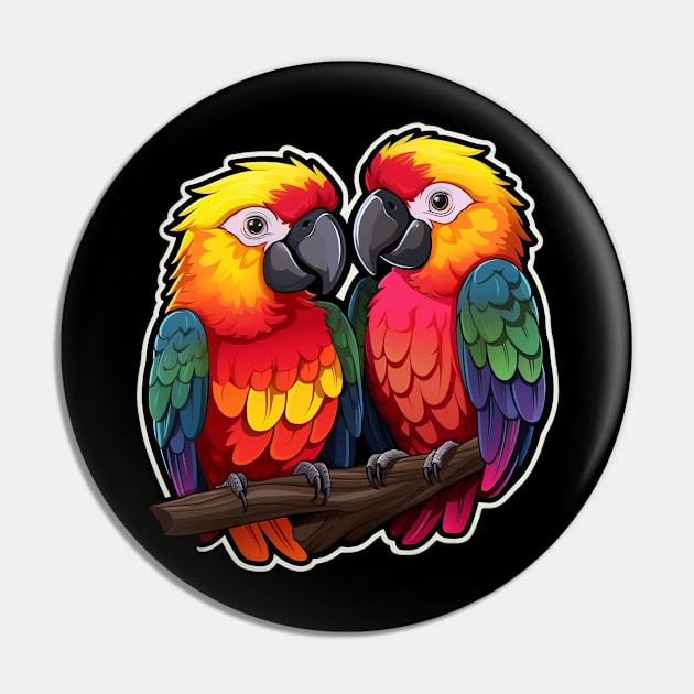 Colorful Parrot Cockatoo - Parakeet Macaws Parrot Pin by fromherotozero