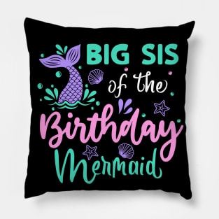 big sis Of The Birthday Mermaid Black Dad Men Mermaids Party Pillow