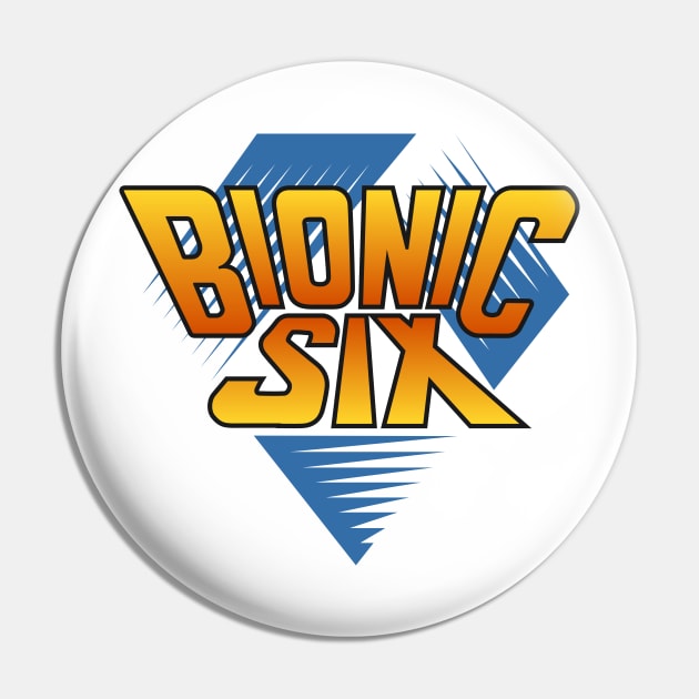 Bionic Six Cartoon Logo Pin by MalcolmDesigns