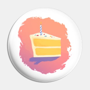 Birthday Cake Watercolor Celebration Pin