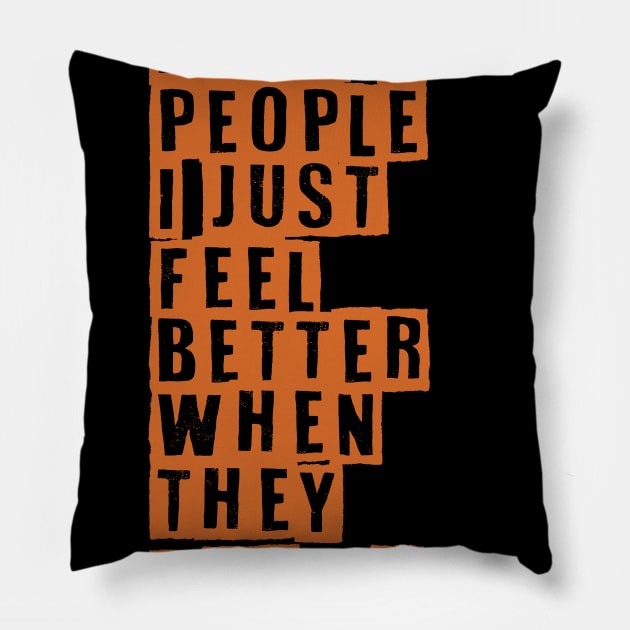 I DONT HATE PEOPLE Pillow by DELLA73