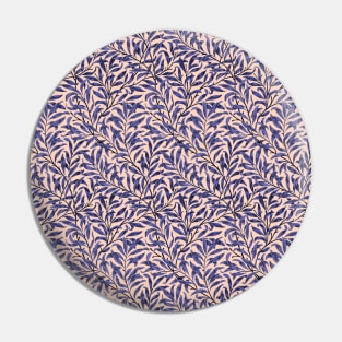 William Morris Willow Bough Blue on Peach and Amethyst Pin