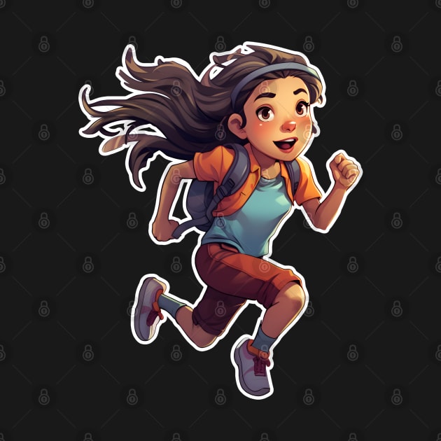 Runner brunette girl by beangeerie