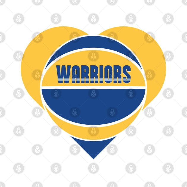 Heart Shaped Golden State Warriors Basketball by Rad Love