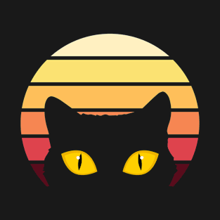 Cat face cute vintage sunset T-Shirt