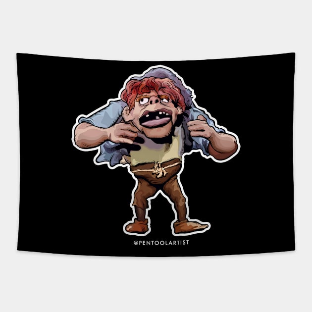 Mad Monster Hunchback Tapestry by pentoolarts