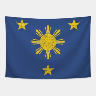 3 Stars and a Sun Philippine Flag Vintage Tapestry