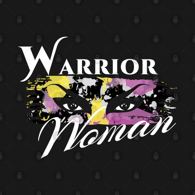 Warrior Woman | Splatter War Paint Pink Yellow White by aRtVerse