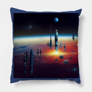 Interplanetary Spaceport Pillow