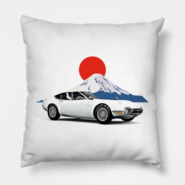 2000GT Fuji JDM Japan Print Pillow by Auto-Prints