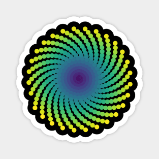 Sun Spiral Viridis Galaxy | Light Peacock Yellow Green Blue Magnet