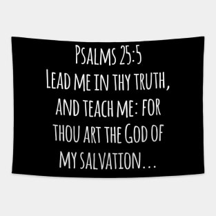 Psalm 25:5 King James Version (KJV) Bible Verse Typography Tapestry