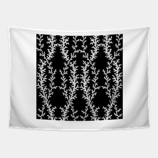 Black And White Vines Tapestry