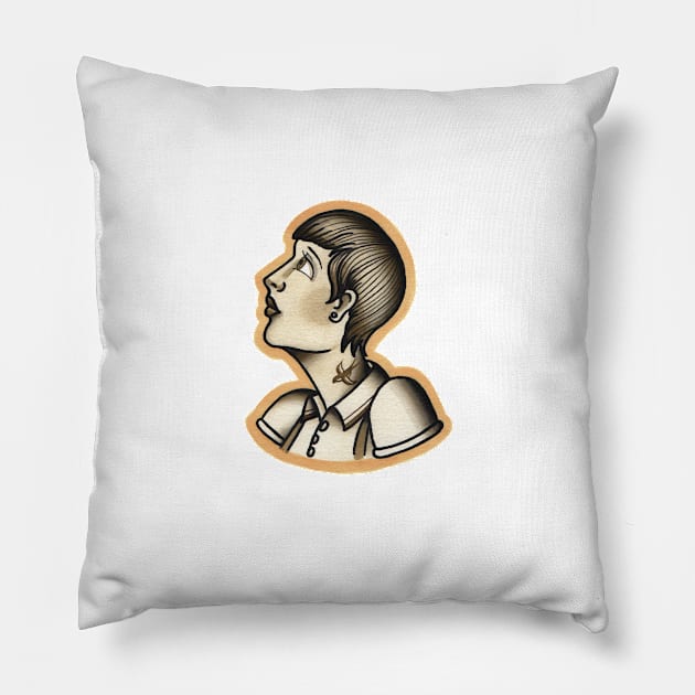 Skinhead girl design. Pillow by Jamiee6610