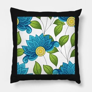 Spring Pattern with Floral Motifs Pillow