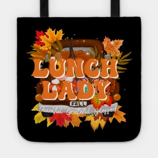 Lunch Lady School Cafeteria Worker Truck Pumpkin Fall Autumn Tote