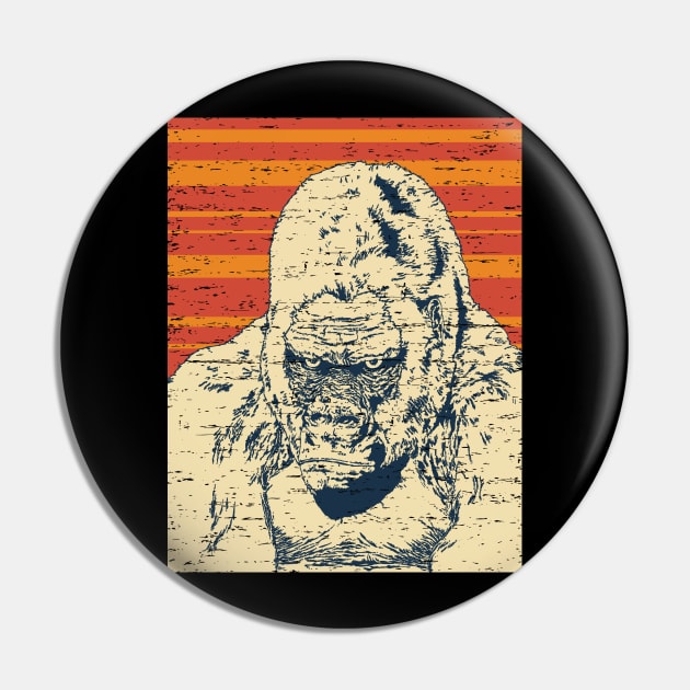 Seriously! This is my Happy Face! Funny Animal Wildlife Gorilla Retro Vintage Distressed Pin by ebayson74@gmail.com