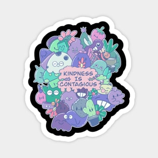 Kawaii Kindness Is Contagious Cute Doodle Magnet