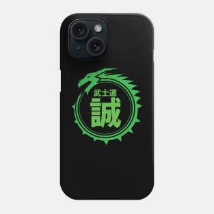 Doc Labs - Dragon / Bushido - Honesty (誠) (Green) Phone Case