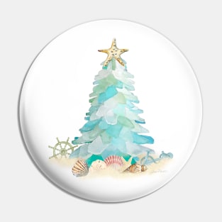 Coastal Seaglass Christmas Tree Pin