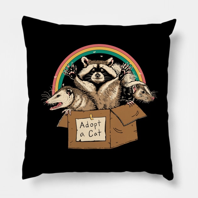 Adopt Forbidden Cats Pillow by Vincent Trinidad Art