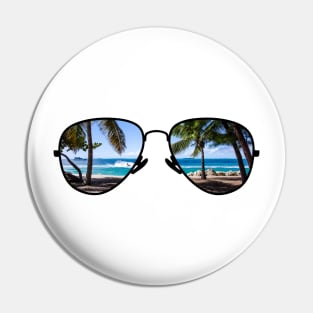 Palm Trees Through Sunglasses Pin