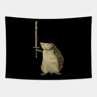 Mighty hedgehog with long sword Tapestry