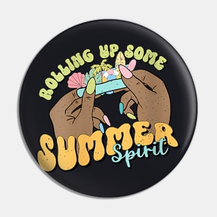 Womens Rolling Up Some Summer Spirit Summer Vacation Beach Family Pin