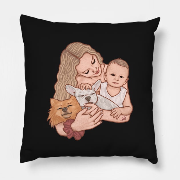 Mama’s Boys || Perrie and Axel Pillow by CharlottePenn