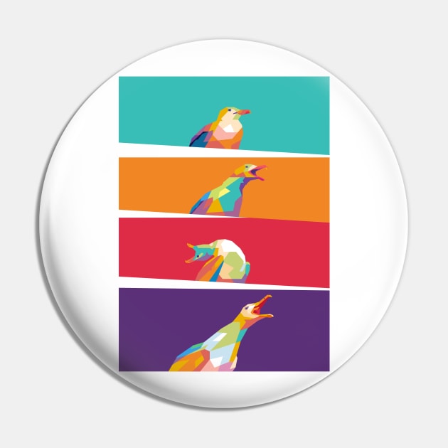 Screaming Bird Meme Popart Pin by REKENINGDIBANDETBRO