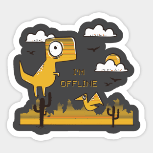 Offline - Unable to connect to the internet - Dino Game Sticker Art Print  for Sale by FoxBrother