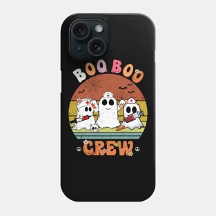 Retro Boo Boo Crew Nurse Ghost Funny Halloween Costume Matching T-Shirt Phone Case