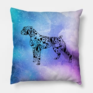 Distressed Watercolour Boxer Mandala Pillow