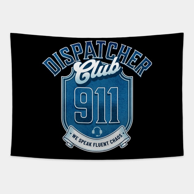 Funny Police 911 Dispatcher Club Thin Gold Line for First Responders Tapestry by Shirts by Jamie