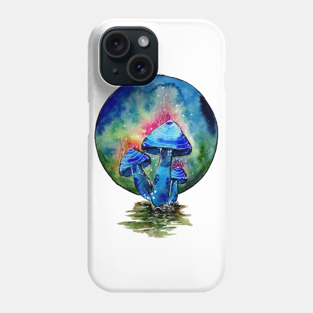 Toxic Blue Mushrooms Phone Case by ZeichenbloQ