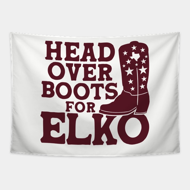 Head Over Boots for Elko // Texas Maroon Tapestry by SLAG_Creative