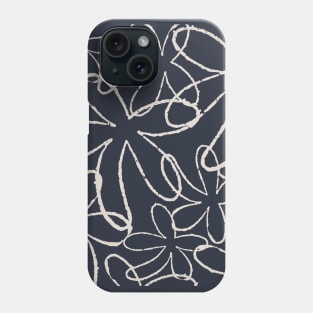 FLOWER DOODLE SOFT PINK WITH DARK BLUE/NAVY BACKGROUND Phone Case