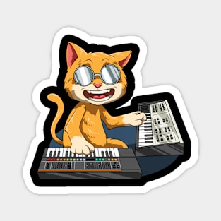 Synthesizer cat playing analog synthesizer Magnet
