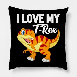 I Love My T-Rex Pillow