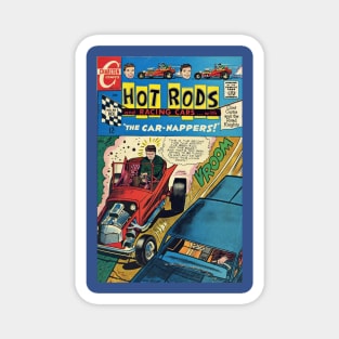 Vintage red Hotrods and Racing Cars Magnet