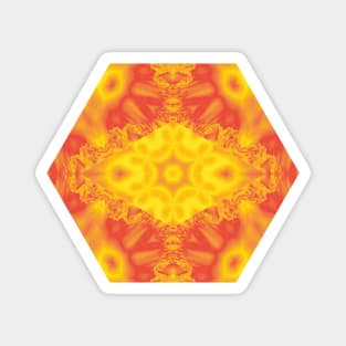 Fire and ice fractal kaleidoscope Magnet